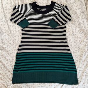 Roz & Ali Black and Green Striped Sweater